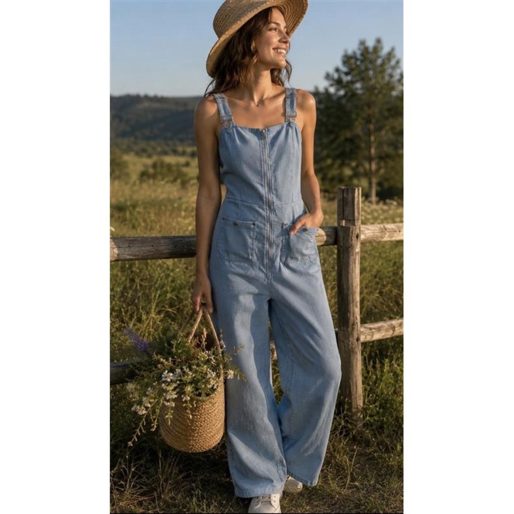 SHEIN denim jumpsuit Size L Modern On Style Women Fashion